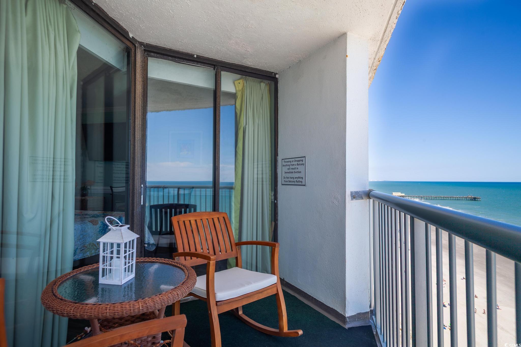 9550 Shore Drive, Unit 1728 Myrtle Beach, SC 29572 - Photo 20 of 36 Balcony featuring a water view