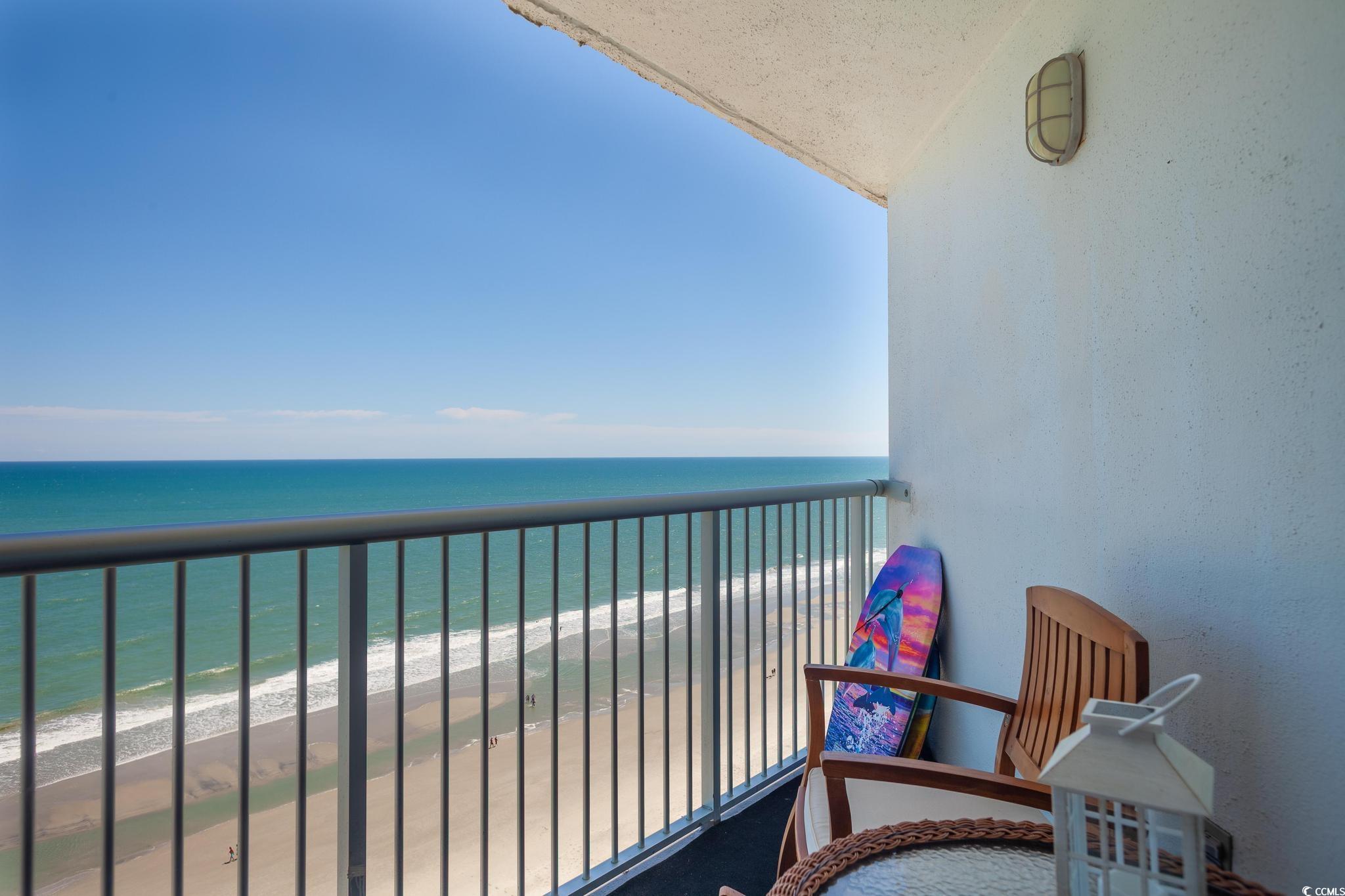 9550 Shore Drive, Unit 1728 Myrtle Beach, SC 29572 - Photo 21 of 36 Balcony featuring view of water and beach