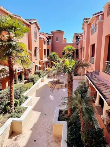 a city view with tall buildings