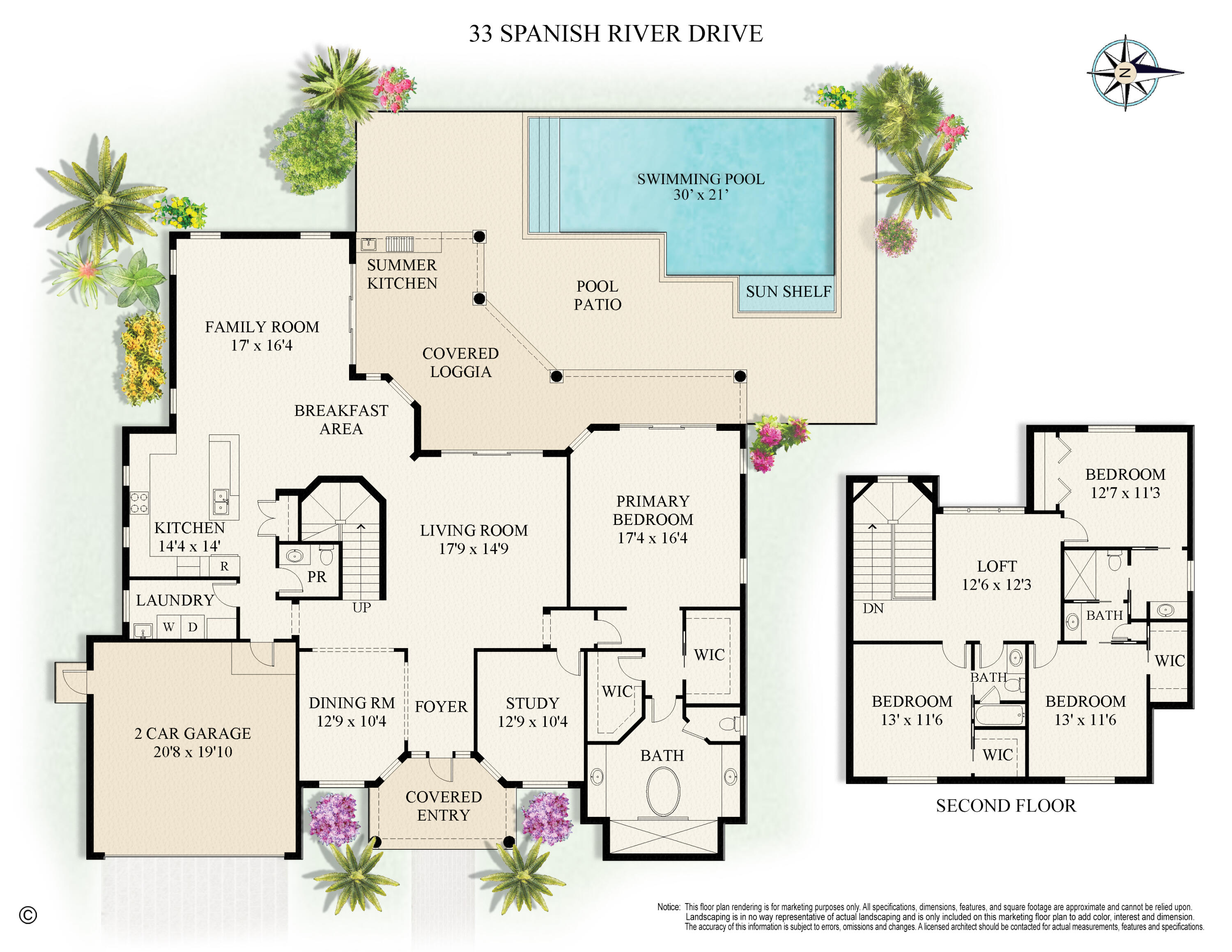 33 Spanish River Drive Ocean Ridge, FL 33435 - Photo 37 of 37 33 Spanish River Dr_color floor plan