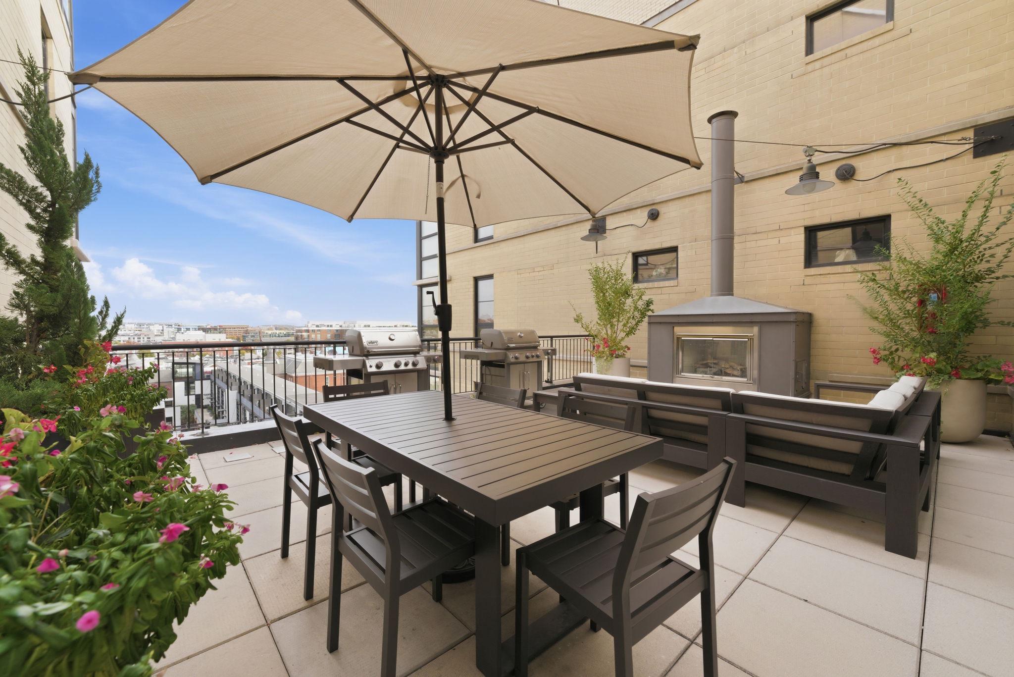Shared urban oasis with stunning views.