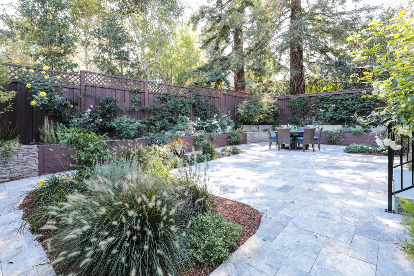 319 Walsh Road Atherton, CA 94027 - Photo 24 of 28 a view of a backyard with sitting area