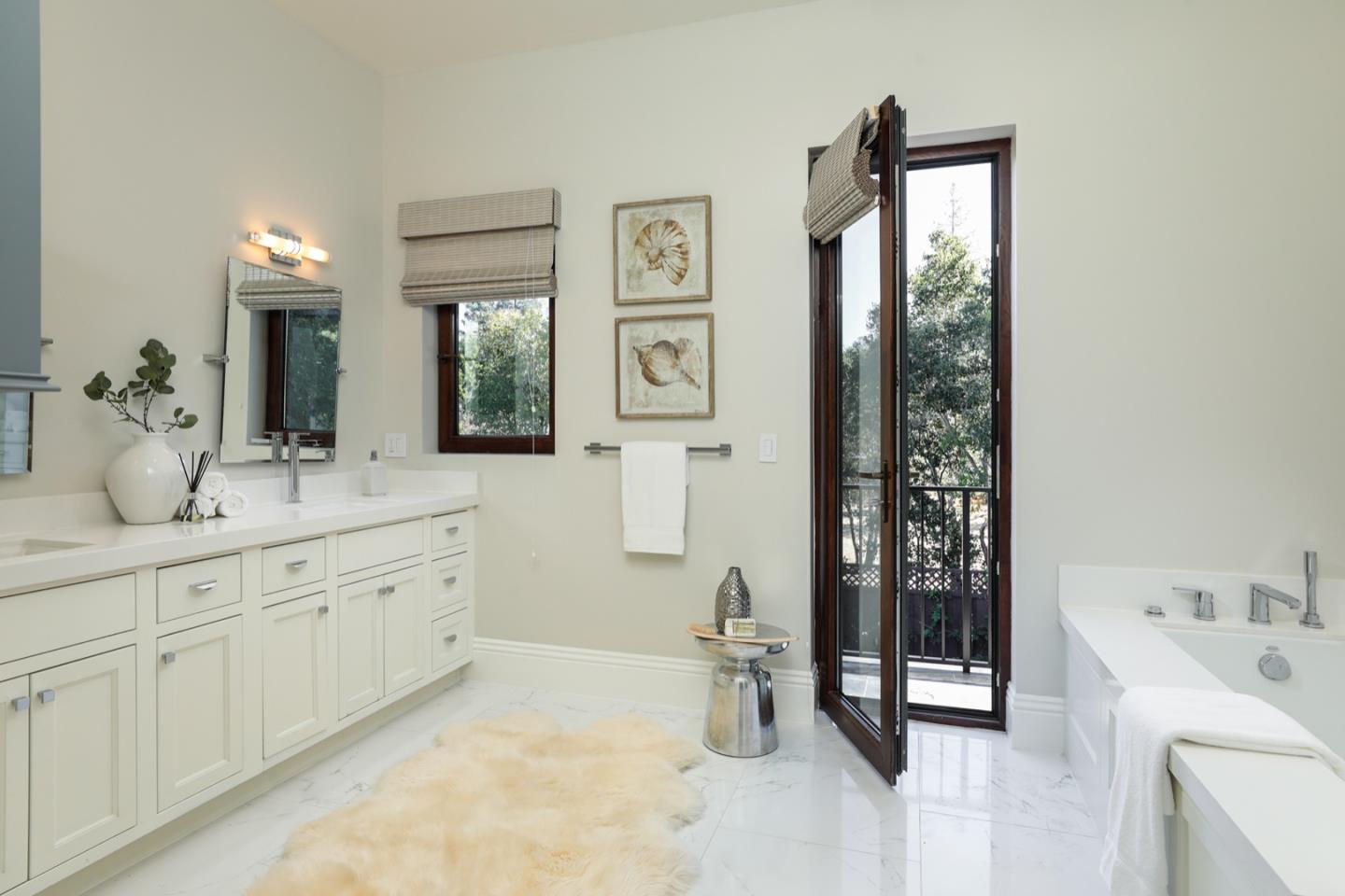319 Walsh Road Atherton, CA 94027 - Photo 9 of 28 a spacious bathroom with sinks mirror and tub