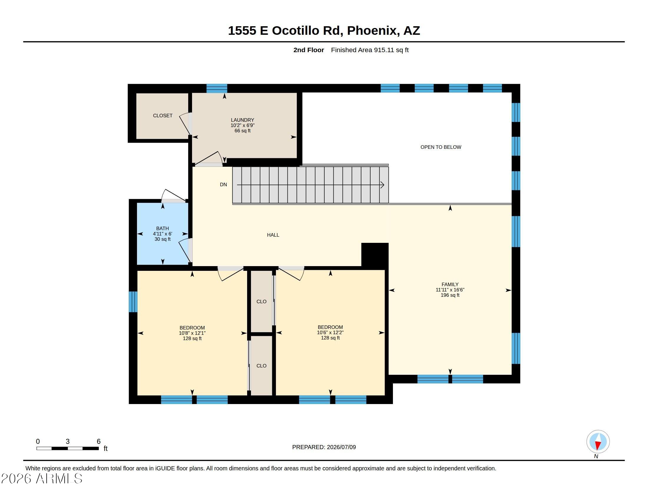 1555 East Ocotillo Road, Unit 9 Phoenix, AZ 85014 - Photo 41 of 41 Floorplan 2nd floor