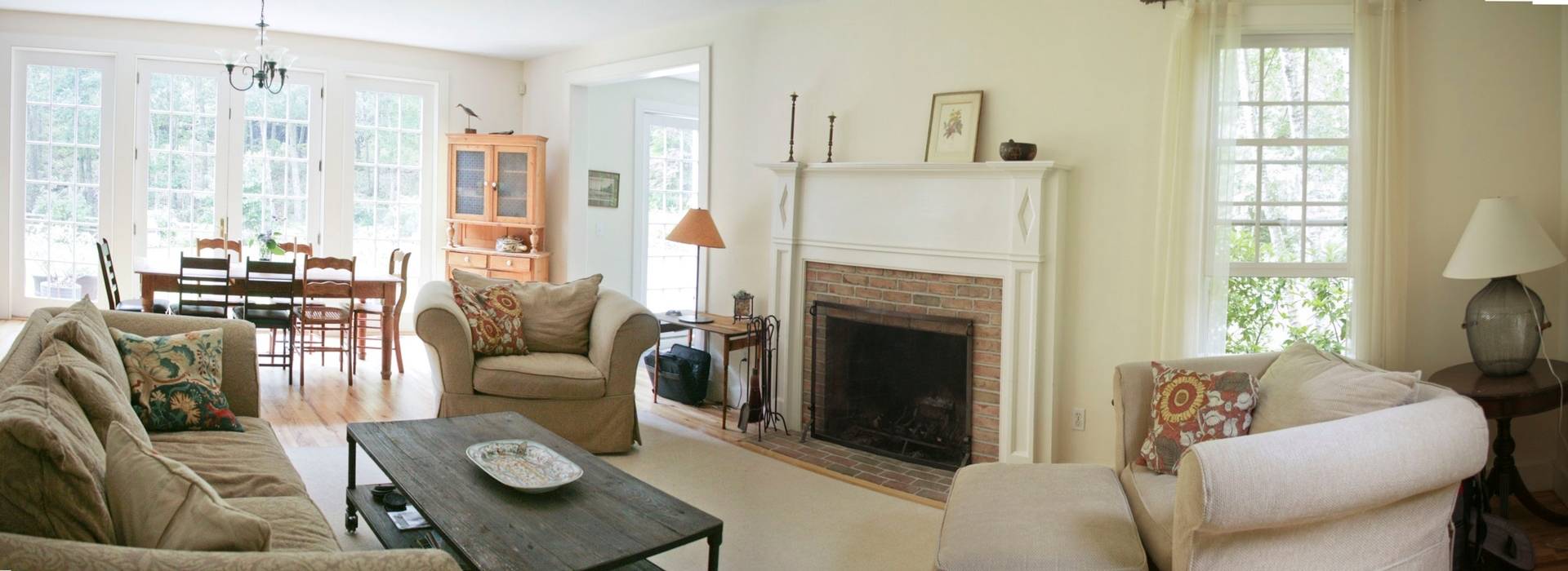7 Bridge Hill Lane Bridgehampton, NY 11963 - Photo 6 of 16 a living room with furniture and a fireplace