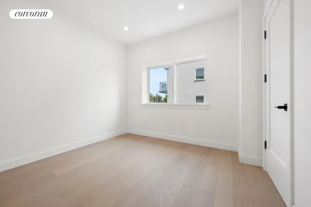 a view of a building from a balcony