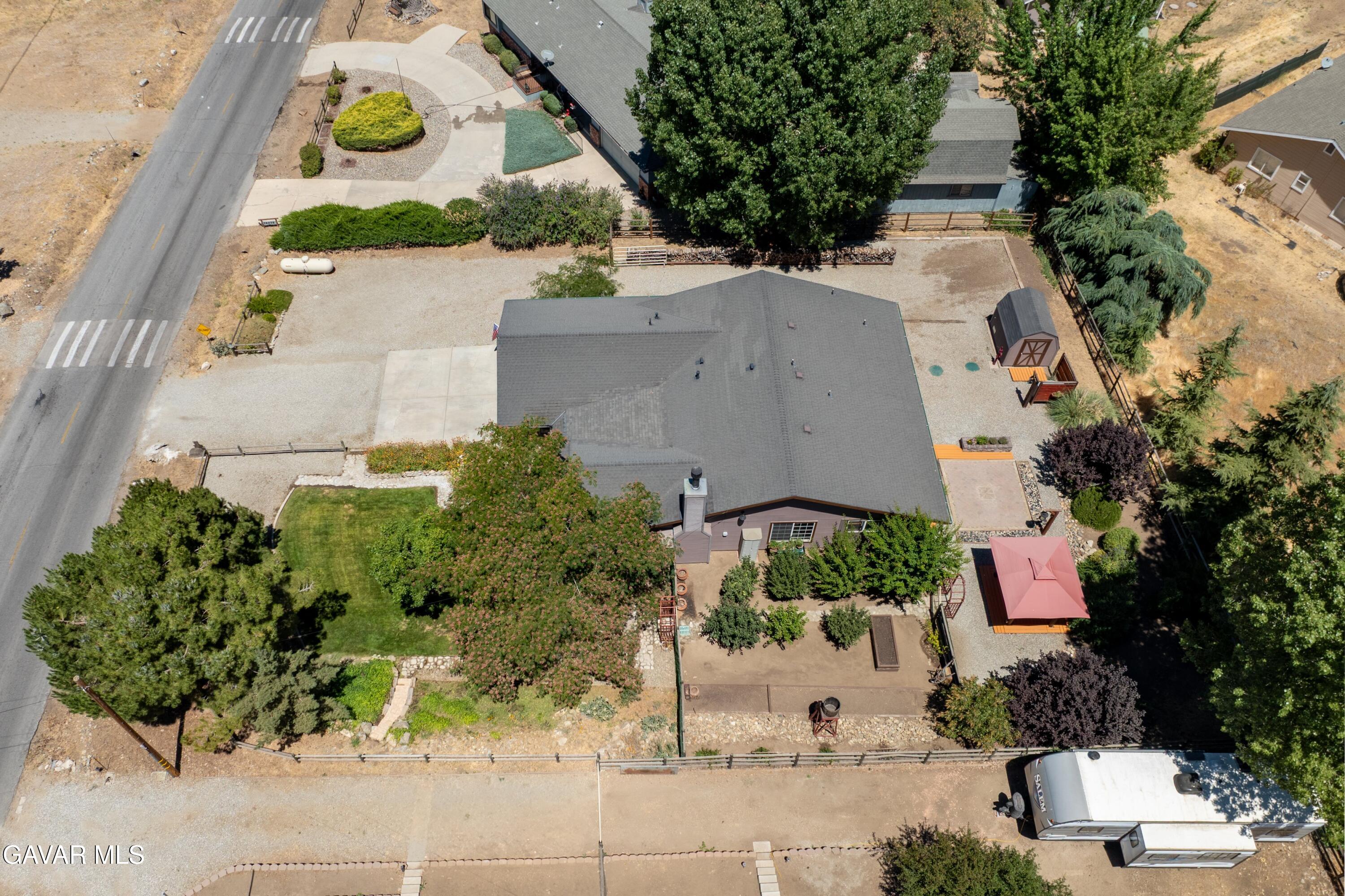 18250 Arosa Road Tehachapi, CA 93561 - Photo 59 of 71 an aerial view of house with yard swimming pool and outdoor seating