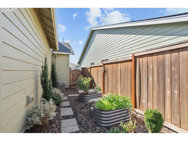 a backyard of a house with lots of green space