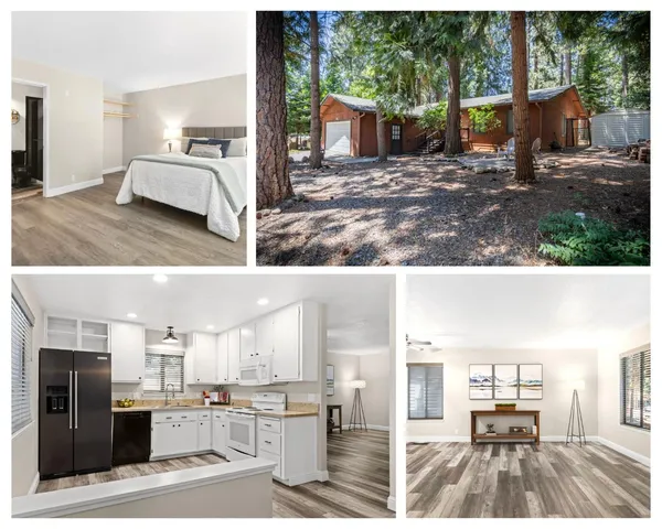 a view of a living room and kitchen view