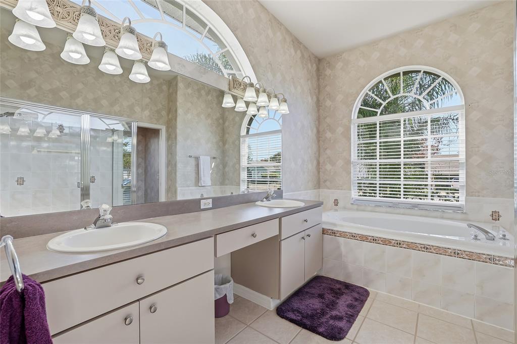3521 Conifer Loop Spring Hill, FL 34609 - Photo 37 of 71 a bathroom with a tub sink and mirror