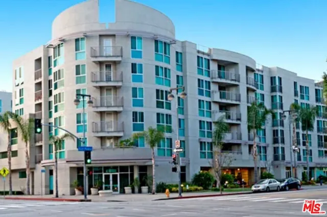 a front view of a building with street view