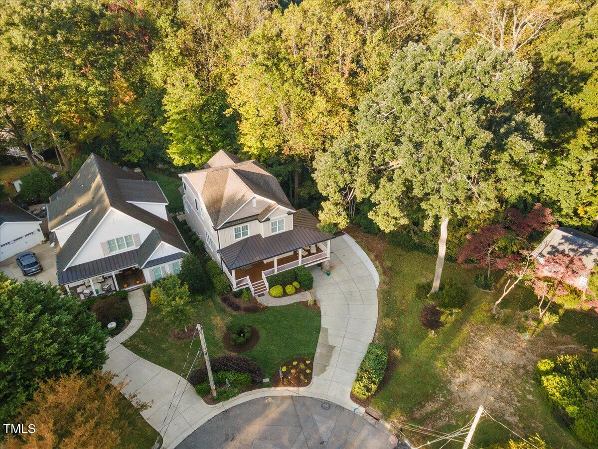 2926 Barmettler Street Raleigh, NC 27607 - Photo 71 of 74 an aerial view of a house with a yard basket ball court and outdoor seating