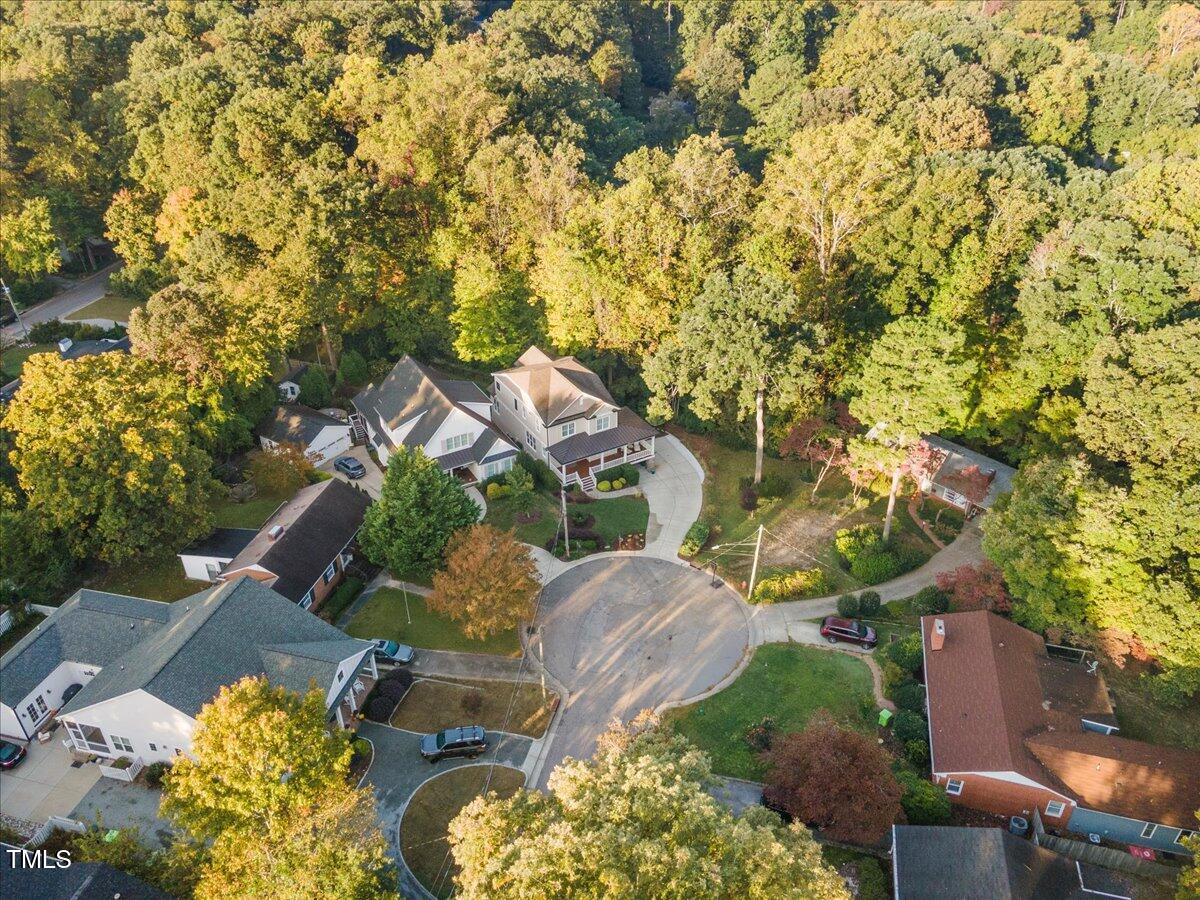 2926 Barmettler Street Raleigh, NC 27607 - Photo 72 of 74 an aerial view of a house with a yard basket ball court and outdoor seating