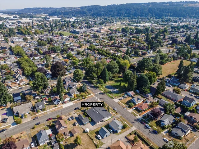 an aerial view of multiple house