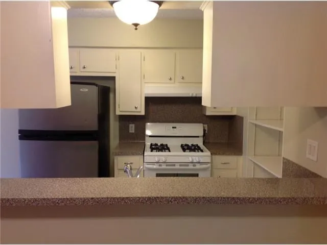 a kitchen with a sink a stove and a refrigerator