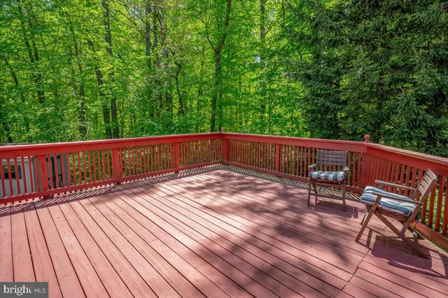a view of wooden deck