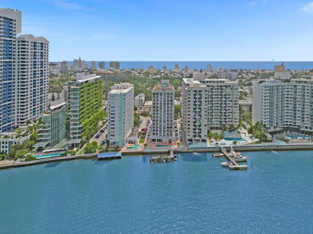 a view of a city with tall buildings