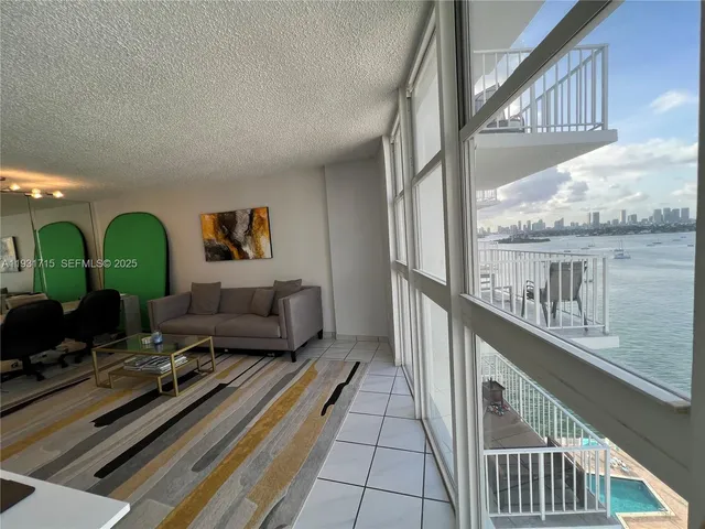 a living room with furniture