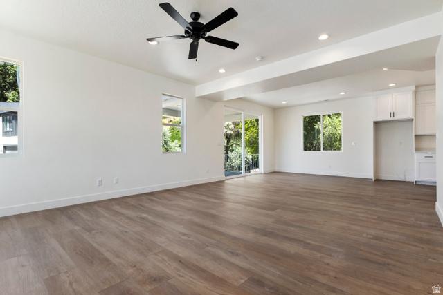 504 North 650 E Street Springville, UT 84663 - Photo 8 of 36 Spacious room featuring wood-finish flooring, recessed lighting, and a contemporary ceiling fan