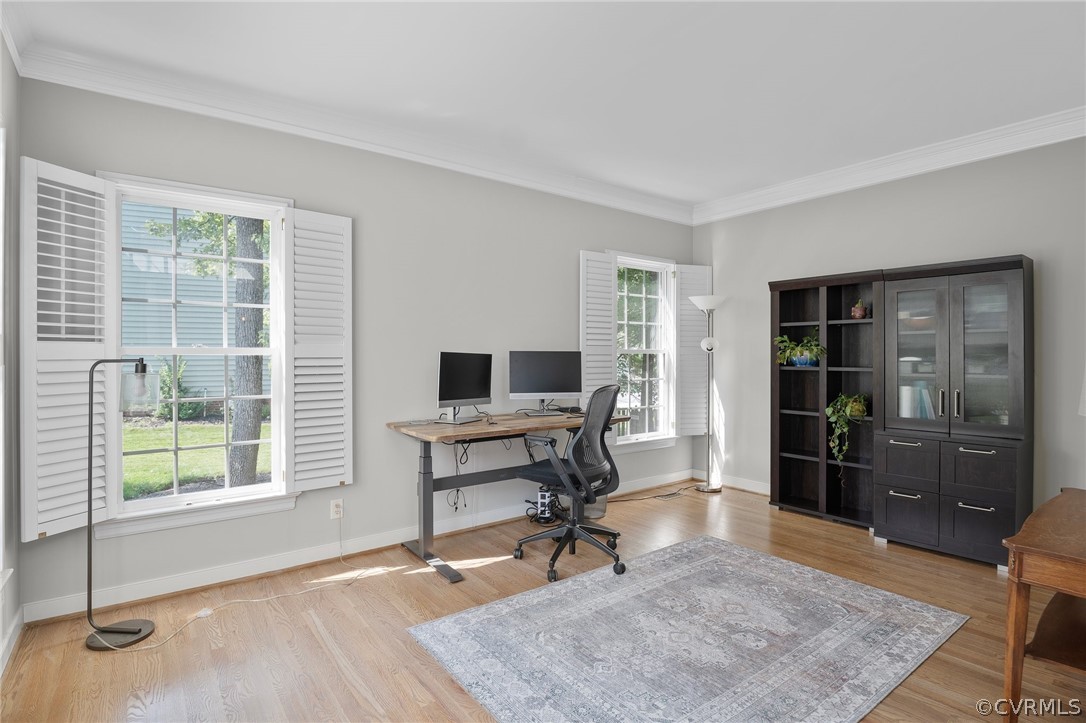14012 Lenox Forest Court Midlothian, VA 23113 - Photo 9 of 49 a workspace with wooden floor and a window