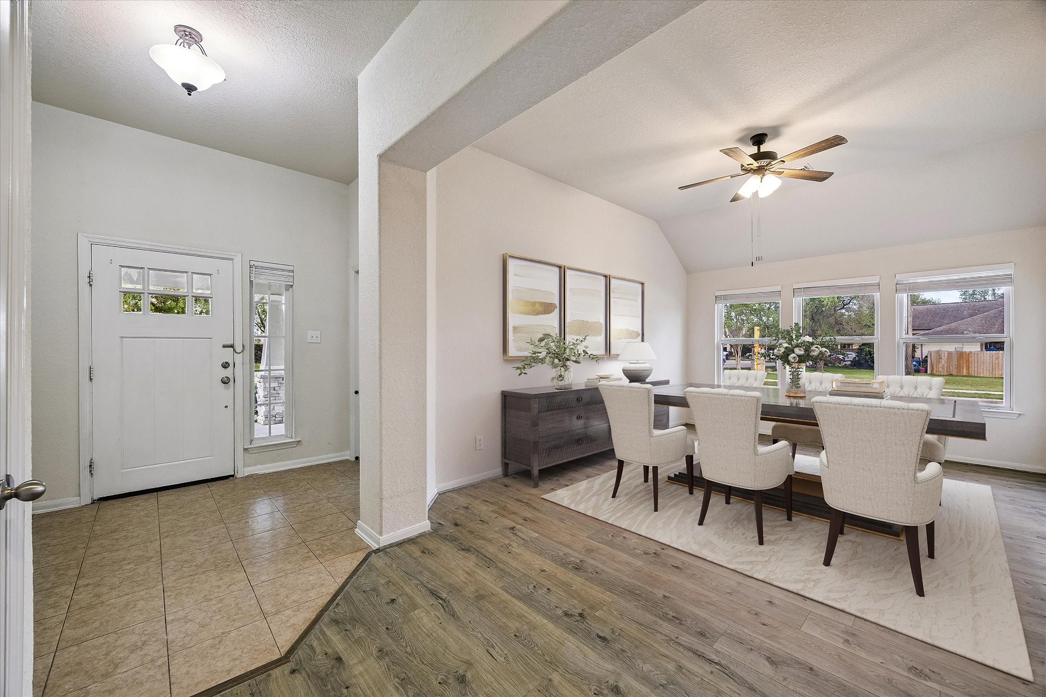 19403 Valiant Woods Drive Spring, TX 77379 - Photo 7 of 42 a view of a dining room with furniture window and wooden floor