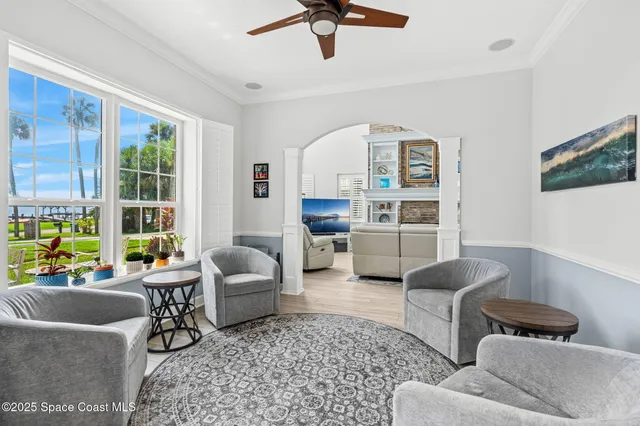 a terrace view with seating space