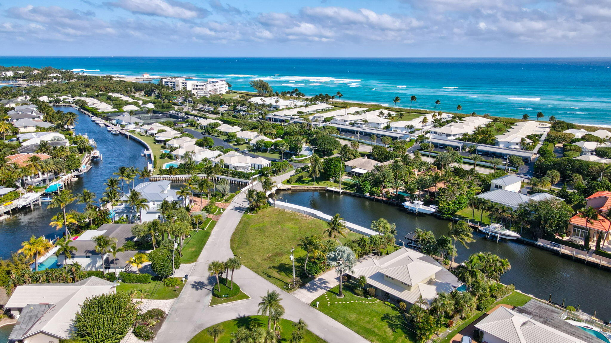 25 Sabal Island Drive Ocean Ridge, FL 33435 - Photo 7 of 16 an aerial view of ocean residential house with outdoor space and trees all around