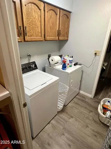 a utility room with a washer and dryer