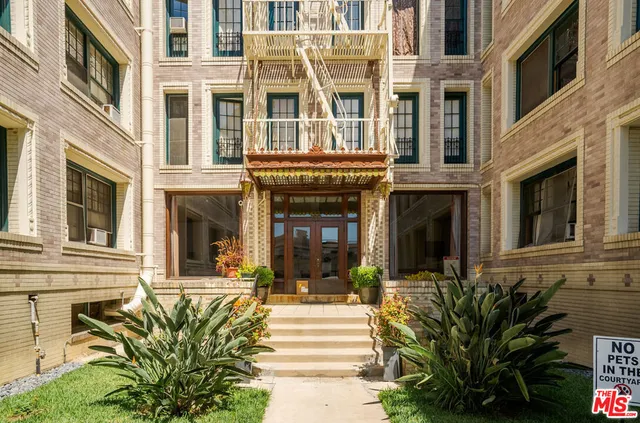 a front view of a building