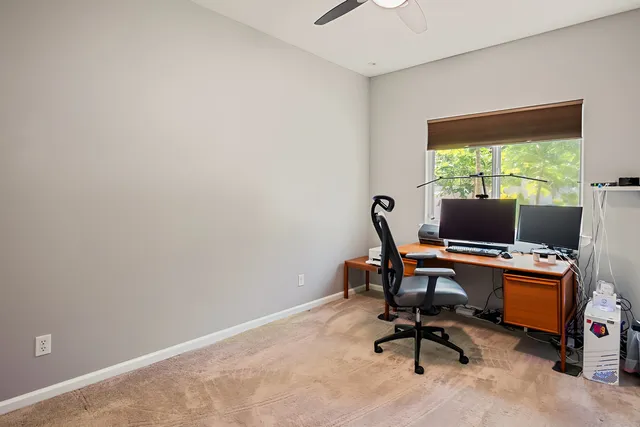 a view of workspace with a window