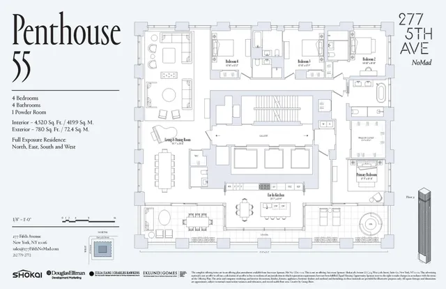 $22,500,000 | 277 5th Avenue, Unit PH55 | NoMad