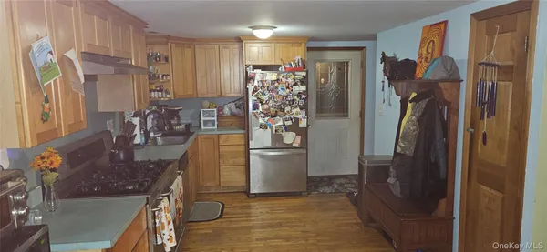 a view of a kitchen