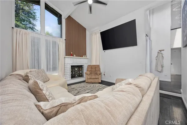 a living room with furniture and a couch