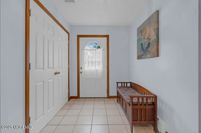 a view of an entryway with furniture