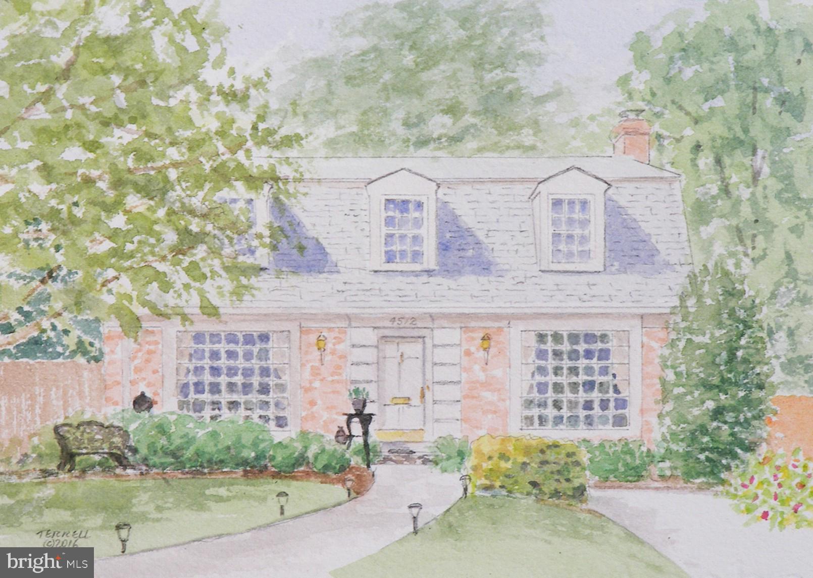 Watercolor drawing of home
