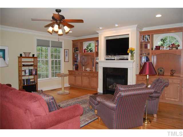 803 Running Brook Trail Raleigh, NC 27609 - Photo 3 of 21 Large family room with built-ins and fireplace!