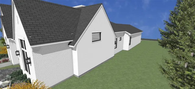 a view of a house with backyard