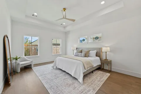 a bed room with a bed and a couch