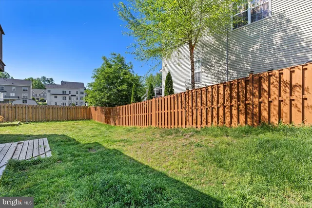 a view of a yard with flower plants