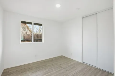 a view of garage and yard