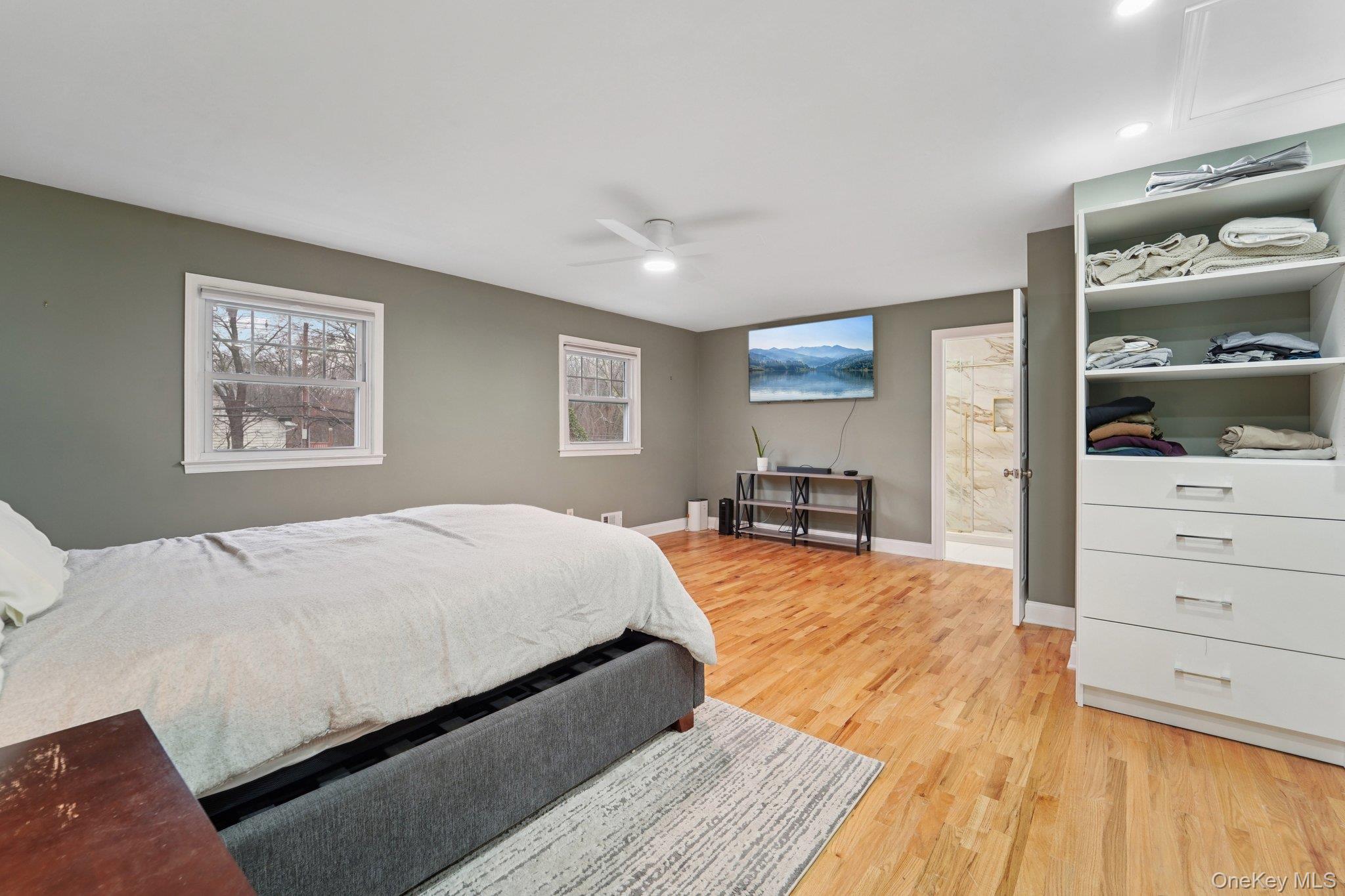 84 Townline Road Nanuet, NY 10954 - Photo 18 of 44 Bedroom featuring light wood-style floors and ceiling fan
