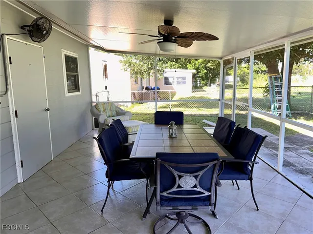 a view of an outdoor seating area
