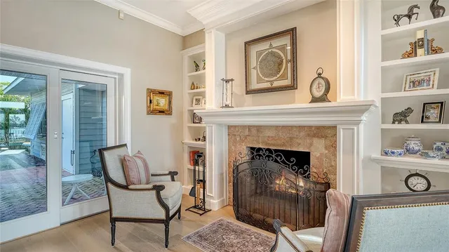 a view of a golf course with a garden