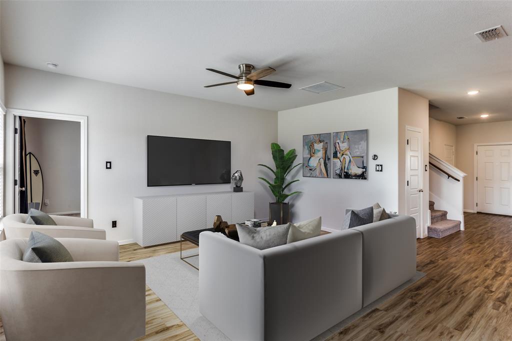 516 Palmito Ranch Road Fort Worth, TX 76131 - Photo 6 of 32 a living room with furniture and a flat screen tv