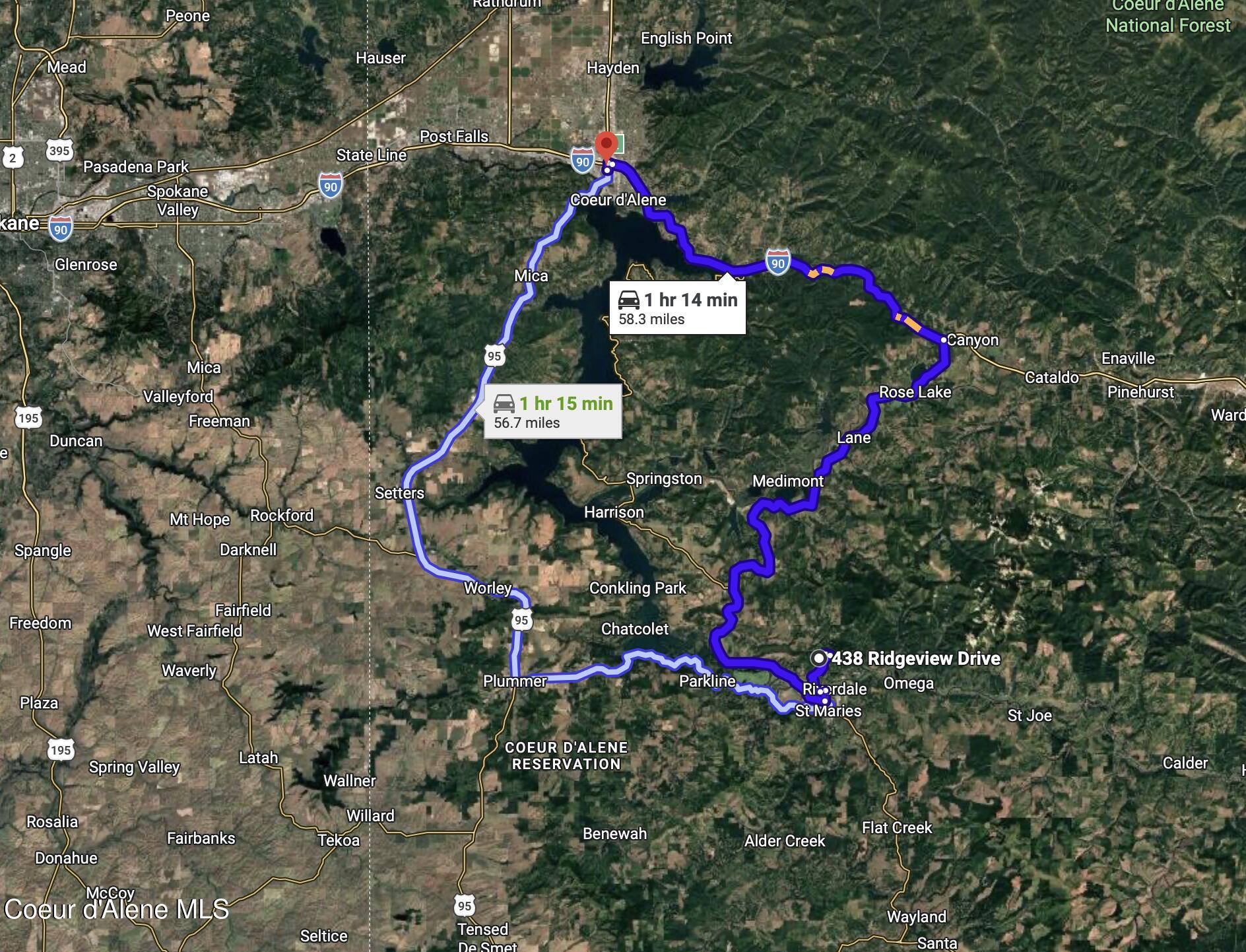 438 Ridgeview Drive St. Maries, ID 83861 - Photo 26 of 42 DISTANCE TO KOOTENAI HEALTH