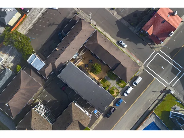 a view of a outdoor space with seating area