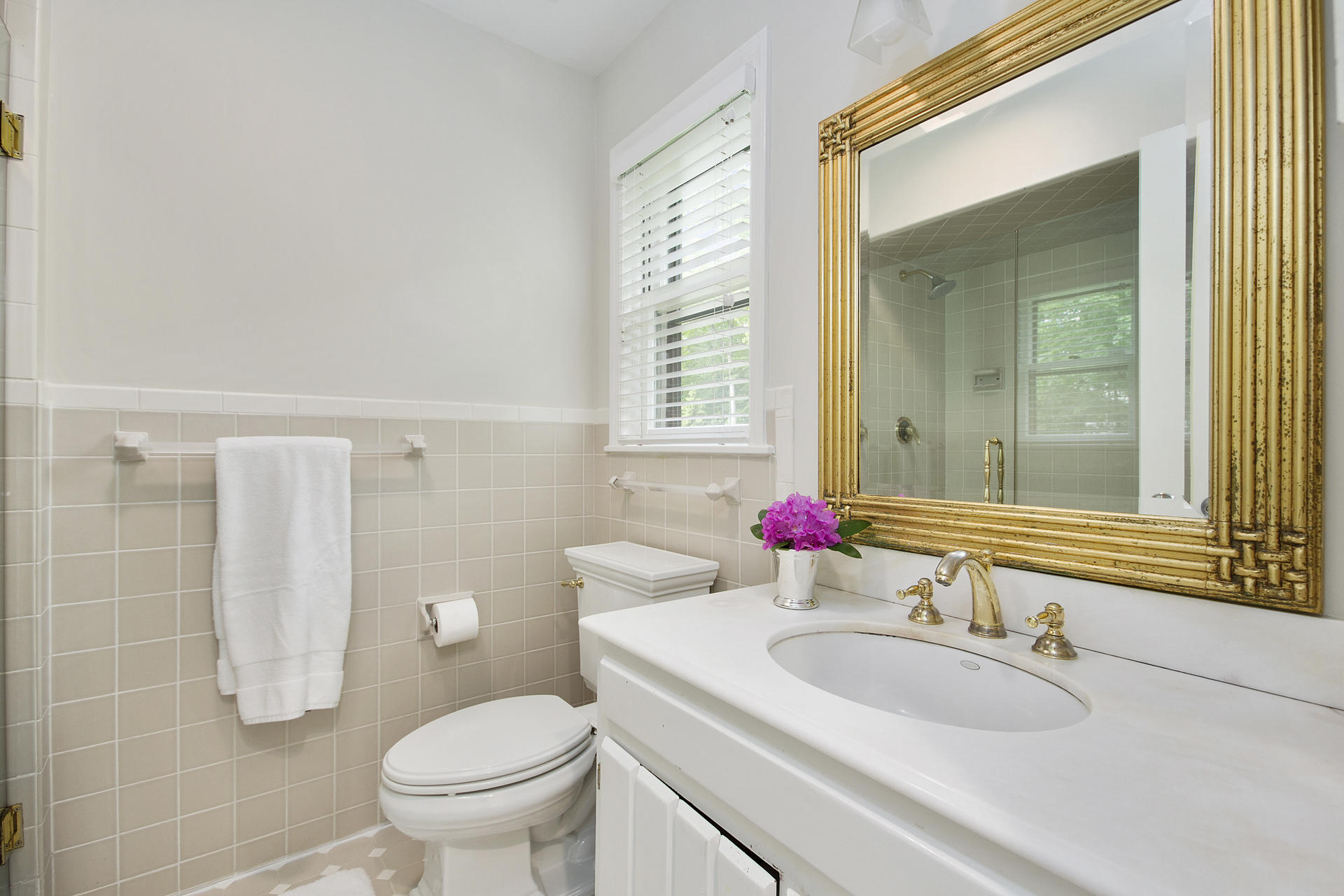 17 Old Oak Road Darien, CT 06820 - Photo 25 of 28 a bathroom with a sink toilet and shower