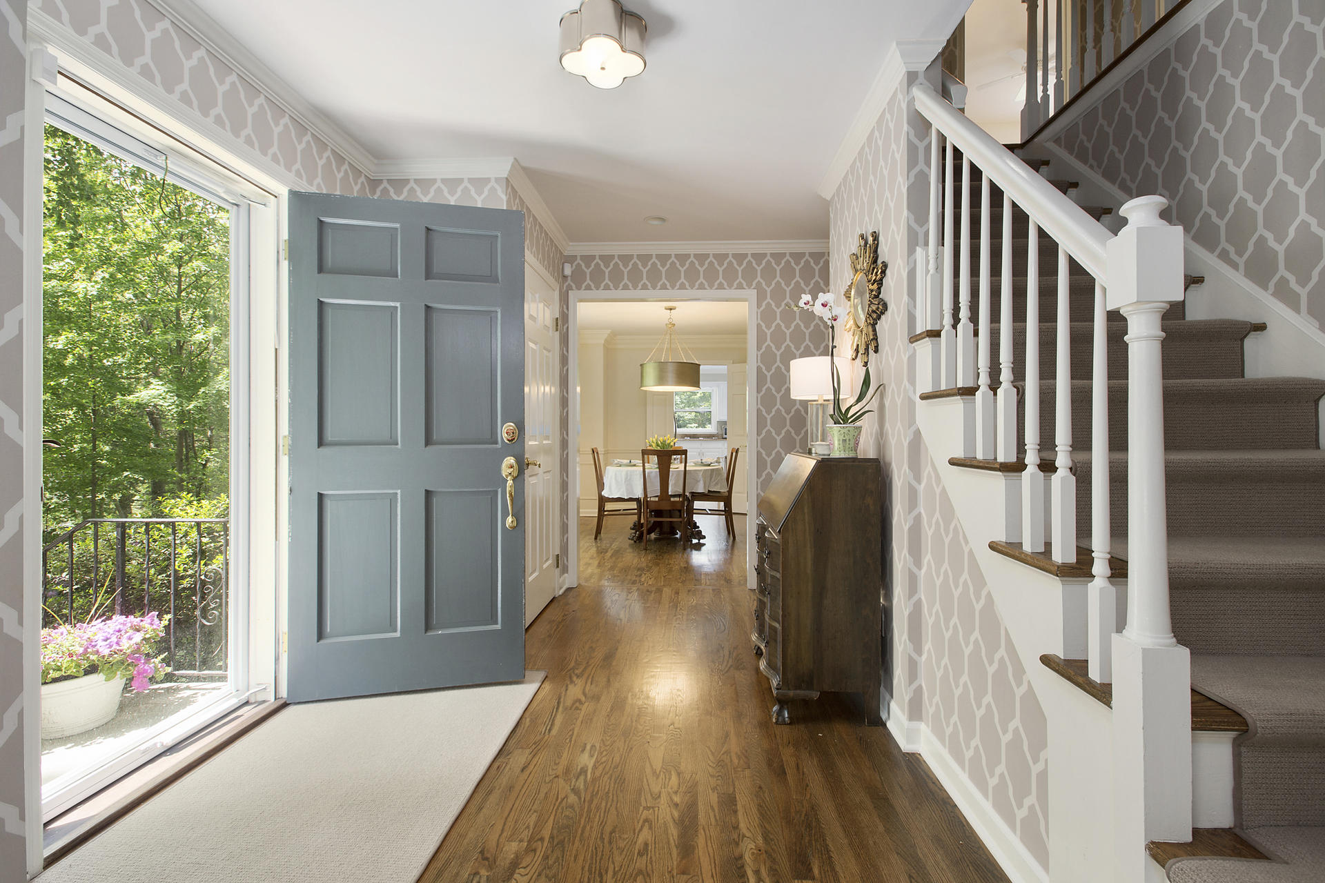 17 Old Oak Road Darien, CT 06820 - Photo 4 of 28 a view of entryway and hall with wooden floor