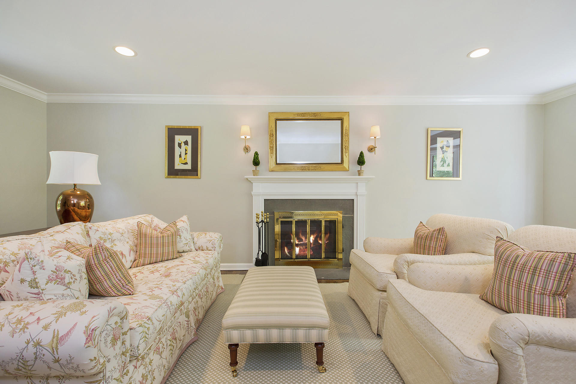 17 Old Oak Road Darien, CT 06820 - Photo 5 of 28 a living room with furniture and a fireplace