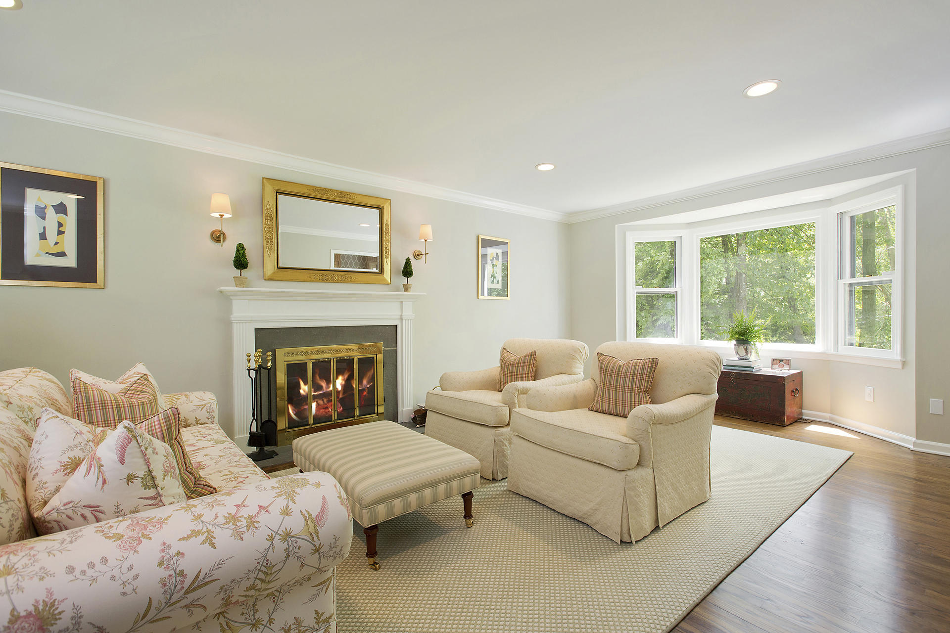 17 Old Oak Road Darien, CT 06820 - Photo 6 of 28 a living room with furniture and a fireplace
